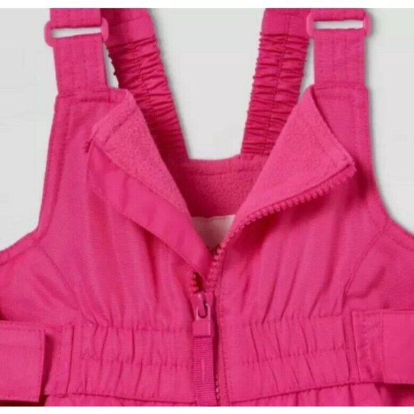 NWOT Cat & Jack Girls Warm SNOW BIB Overalls Pink SIZE 12MO - Picture 3 of 3